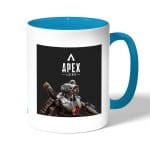 كوب قهوة بمقبض ازرق فاتح بتصميم أبيكس ليجندز باثفايندر غاضب