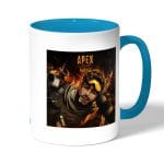 كوب قهوة بمقبض ازرق فاتح بتصميم أبيكس ليجندز ميراج