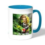 كوب قهوة بمقبض ازرق فاتح بتصميم أبيكس ليجندزالقنبله السام