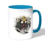 كوب قهوة بمقبض ازرق فاتح بتصميم أبيكس ليجندزالمخيف بلد هاوند