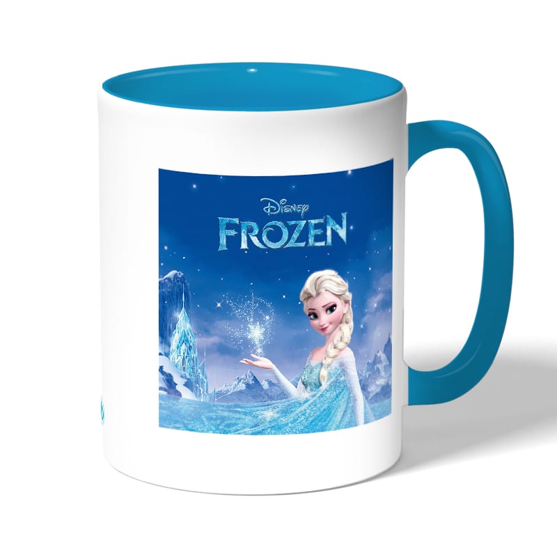 كوب قهوة بمقبض ازرق فاتح بتصميم إلسا ملكة الثلج كوب قهوة بمقبض ازرق فاتح بتصميم إلسا ملكة الثلج