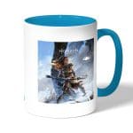 كوب قهوة بمقبض ازرق فاتح بتصميم إلوي هوريزن زيرو دون