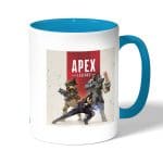 كوب قهوة بمقبض ازرق فاتح بتصميم  ابيكس ليجندز القتال معا