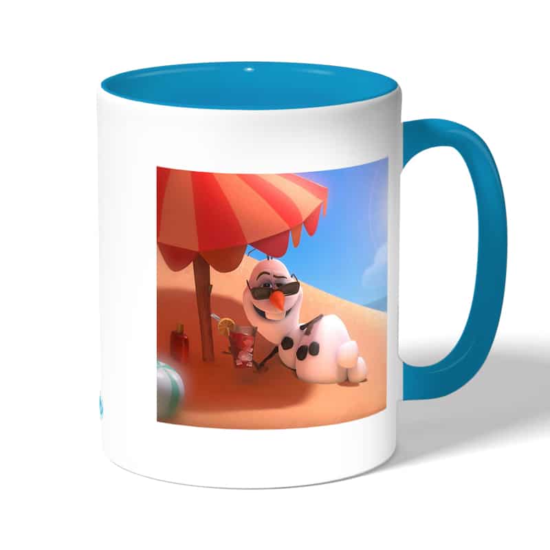 كوب قهوة بمقبض ازرق فاتح بتصميم اجازه أولاف كوب قهوة بمقبض ازرق فاتح بتصميم اجازه أولاف