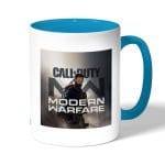 كوب قهوة بمقبض ازرق فاتح بتصميم احتراف لعبه كول أوف ديوتي