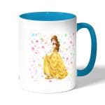 كوب قهوة بمقبض ازرق فاتح بتصميم  الأميرة بيلا