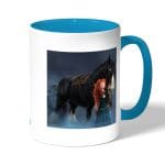 كوب قهوة بمقبض ازرق فاتح بتصميم الأميرة مريدا