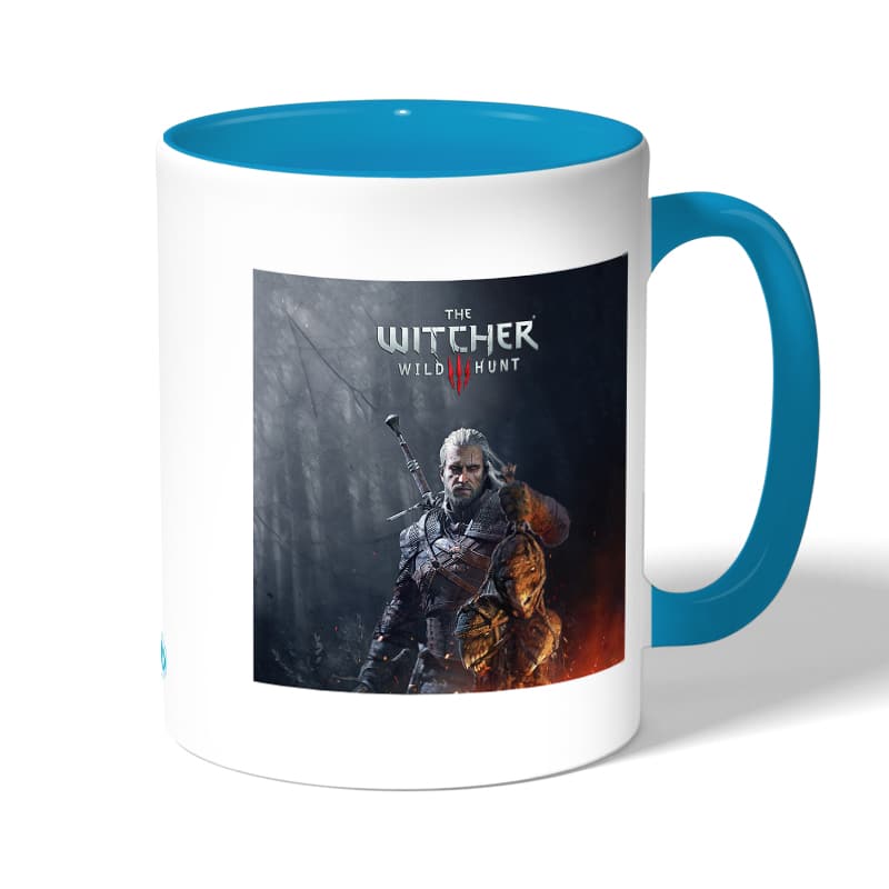 كوب قهوة بمقبض ازرق فاتح بتصميم الامساك برؤوس الوحوش ذا ويتشر 3 وايلد هانت كوب قهوة بمقبض ازرق فاتح بتصميم الامساك برؤوس الوحوش ذا ويتشر 3 وايلد هانت