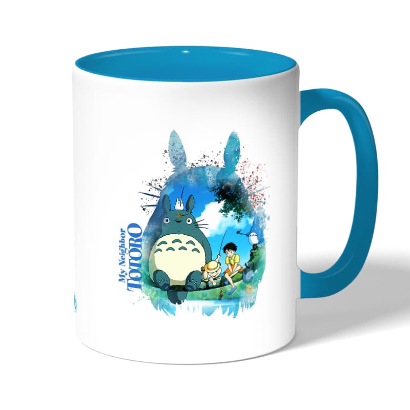 كوب قهوة بمقبض ازرق فاتح بتصميم الصيد مع جاري توتورو كوب قهوة بمقبض ازرق فاتح بتصميم الصيد مع جاري توتورو