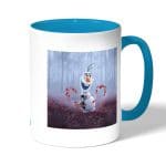 كوب قهوة بمقبض ازرق فاتح بتصميم اللطيف أولاف