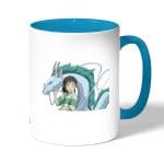 كوب قهوة بمقبض ازرق فاتح بتصميم انمي المخطوفة