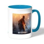 كوب قهوة بمقبض ازرق فاتح بتصميم باتلفيلد 1 M1911