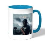 كوب قهوة بمقبض ازرق فاتح بتصميم باتلفيلد 1 معركه شيقة