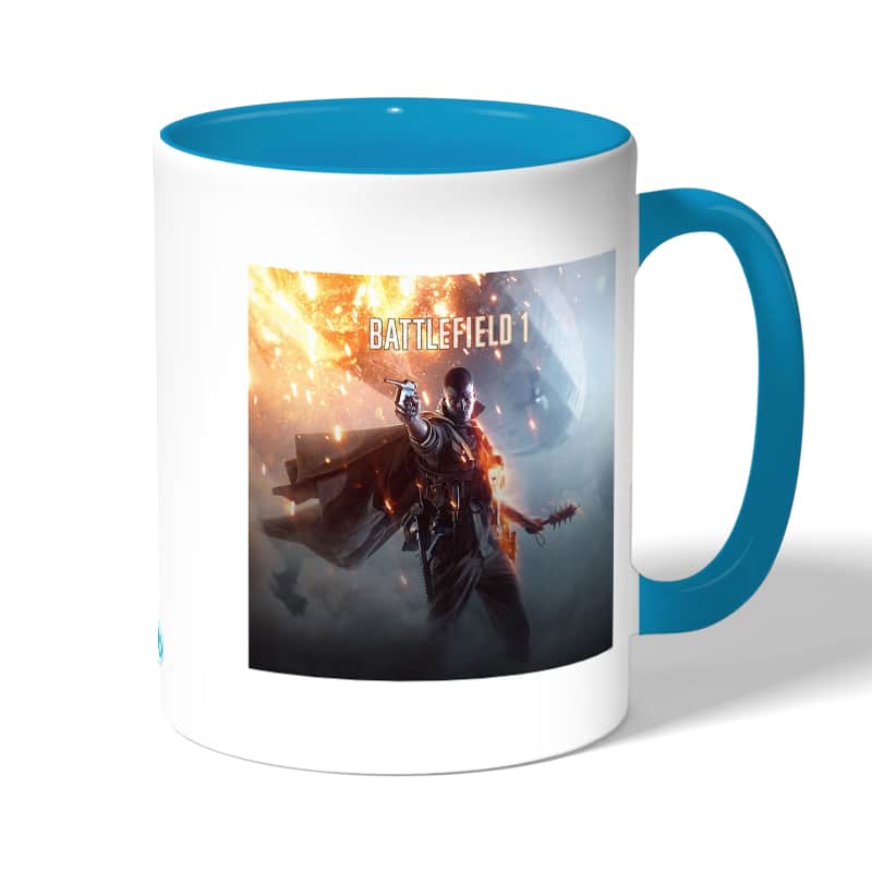 كوب قهوة بمقبض ازرق فاتح بتصميم باتلفيلد 1 كوب قهوة بمقبض ازرق فاتح بتصميم باتلفيلد 1