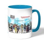 كوب قهوة بمقبض ازرق فاتح بتصميم تشابك الأيدي كل الانميات