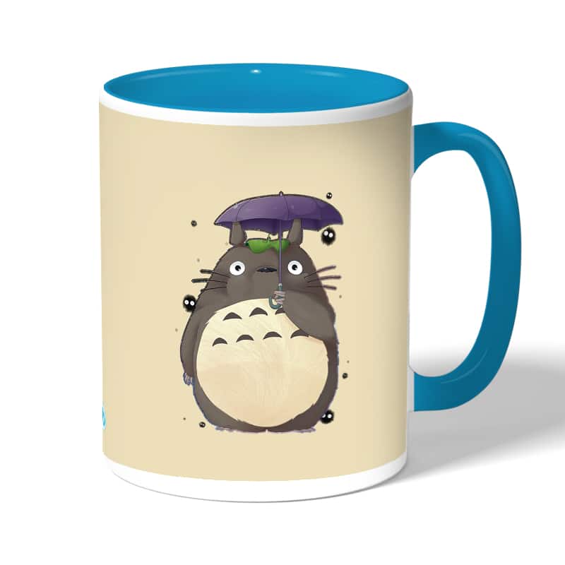 كوب قهوة بمقبض ازرق فاتح بتصميم توتورو كوب قهوة بمقبض ازرق فاتح بتصميم توتورو