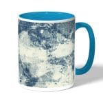 كوب قهوة بمقبض ازرق فاتح بتصميم جينز