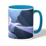 كوب قهوة بمقبض ازرق فاتح بتصميم حصان إلسا الثلجي ملكة الثلج