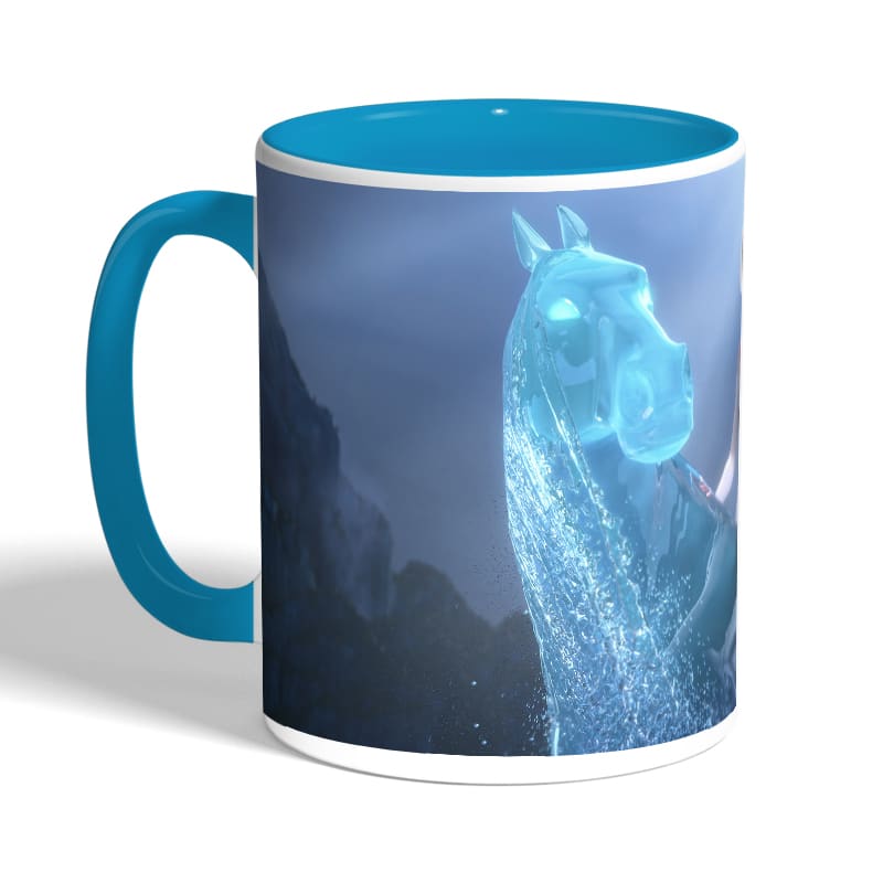 كوب-قهوة-بمقبض-ازرق-فاتح-بتصميم-حصان-إلسا-الثلجي-ملكة-الثلج-2