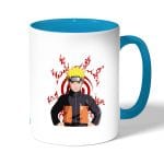 كوب قهوة بمقبض ازرق فاتح بتصميم ختم ناروتو