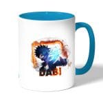 كوب قهوة بمقبض ازرق فاتح بتصميم دابي من أكاديميتي للأبطال