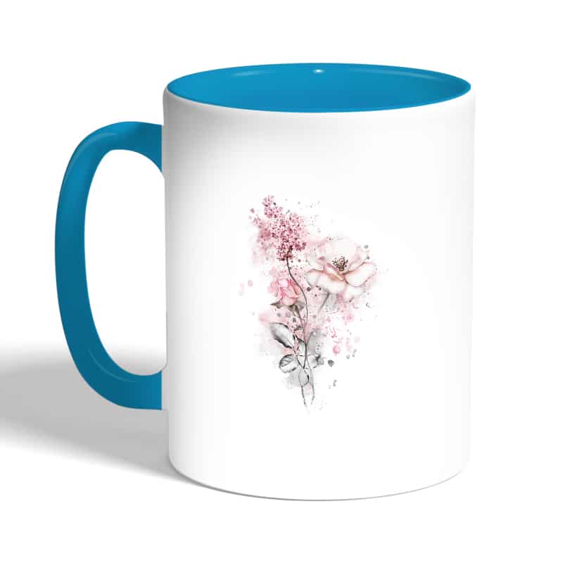 كوب-قهوة-بمقبض-ازرق-فاتح-بتصميم-رسمه-ورده-2