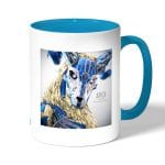 كوب قهوة بمقبض ازرق فاتح بتصميم ريفينانت الأسطوري