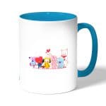 كوب قهوة بمقبض ازرق فاتح بتصميم شخصيات BT21 المحبوبة