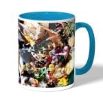 كوب قهوة بمقبض ازرق فاتح بتصميم شخصيات أكاديميتي للأبطال