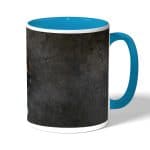 كوب قهوة بمقبض ازرق فاتح بتصميم شعار ذا ويتشر