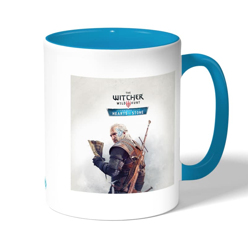 كوب قهوة بمقبض ازرق فاتح بتصميم قضاء على الوحوش ذا ويتشر كوب قهوة بمقبض ازرق فاتح بتصميم قضاء على الوحوش ذا ويتشر