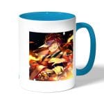 كوب قهوة بمقبض ازرق فاتح بتصميم قوة كامادو تانجيرو