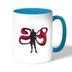 كوب قهوة بمقبض ازرق فاتح بتصميم قوة كانيكي طوكيو الغول