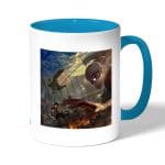 كوب قهوة بمقبض ازرق فاتح بتصميم قوة ميكاسا انمي هجوم العمالقة