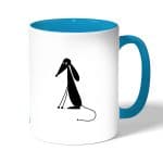 كوب قهوة بمقبض ازرق فاتح بتصميم كلب كرتوني