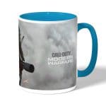 كوب قهوة بمقبض ازرق فاتح بتصميم كول أوف ديوتي مودرن وورفير