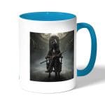 كوب قهوة بمقبض ازرق فاتح بتصميم ليدي ماريا بلود بورن