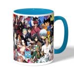 كوب قهوة بمقبض ازرق فاتح بتصميم مكس انمي