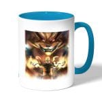 كوب قهوة بمقبض ازرق فاتح بتصميم ناروتو وكوراما الكيوبي