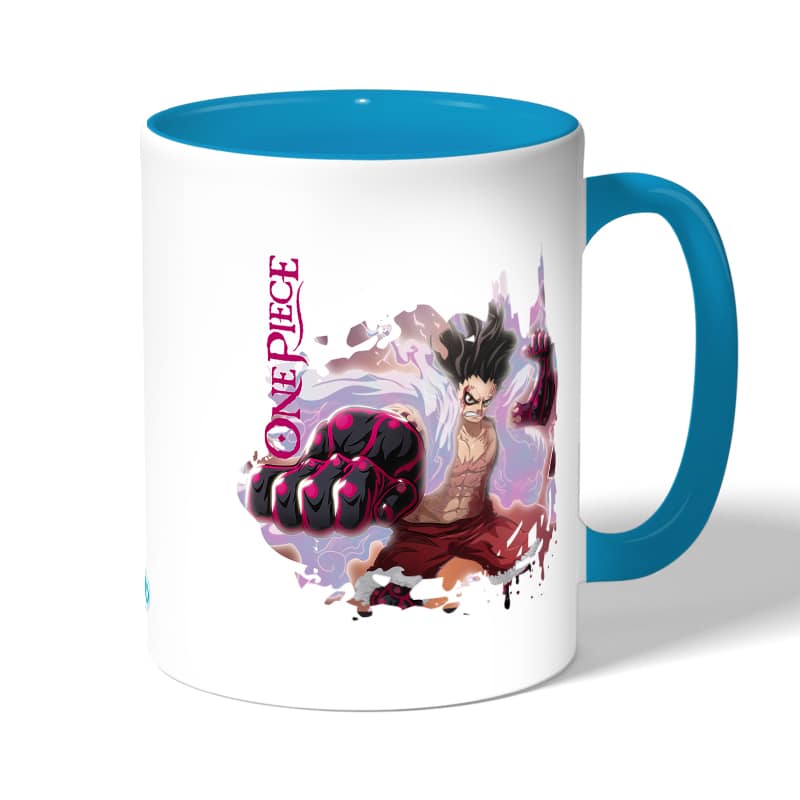 كوب قهوة بمقبض ازرق فاتح بتصميم هاكي التصلب لوفي ون بيس كوب قهوة بمقبض ازرق فاتح بتصميم هاكي التصلب لوفي ون بيس