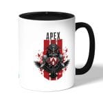 كوب قهوة بمقبض اسود بتصميم أبيكس ليجندز