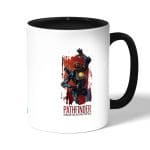 كوب قهوة بمقبض اسود بتصميم أبيكس ليجندز باثفايندر سعيد