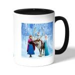 كوب قهوة بمقبض اسود بتصميم ابطال فروزن