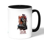 كوب قهوة بمقبض اسود بتصميم ابيكس ليجندز لايفلاين