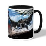 كوب قهوة بمقبض اسود بتصميم اجنحة النسر سبايدر مان ايرون مان