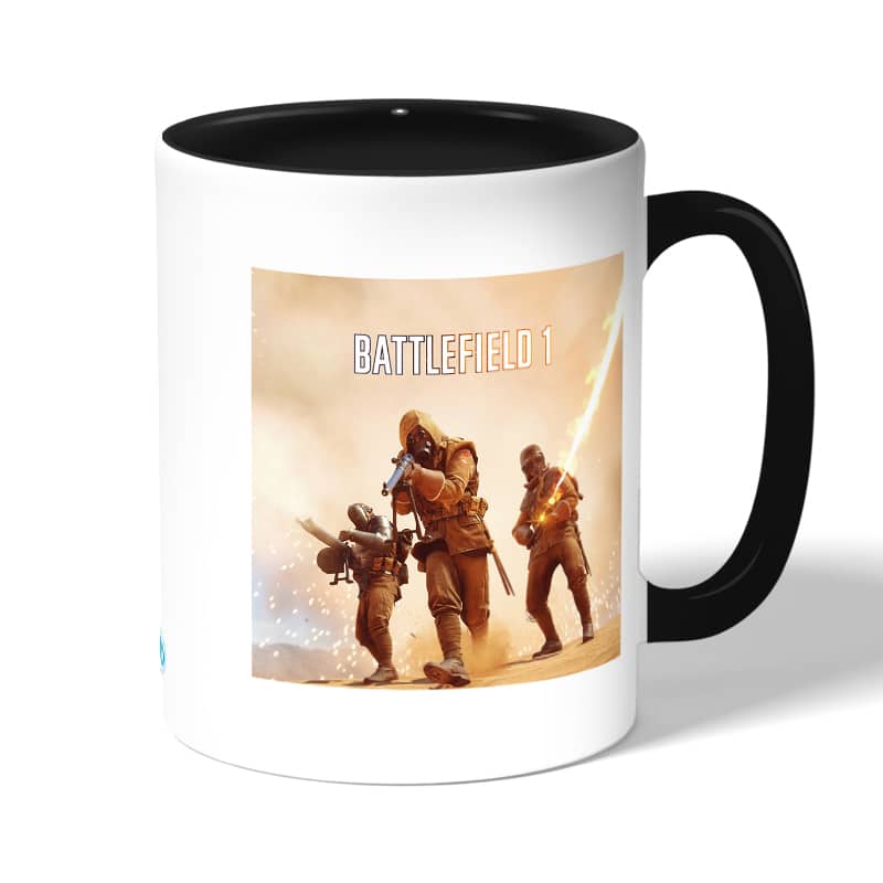 كوب قهوة بمقبض اسود بتصميم اطلاق النار باتلفيلد كوب قهوة بمقبض اسود بتصميم اطلاق النار باتلفيلد