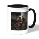 كوب قهوة بمقبض اسود بتصميم القتال ضد سبايدر مان