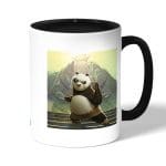 كوب قهوة بمقبض اسود بتصميم بو كونغ فو باندا