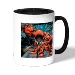 كوب قهوة بمقبض اسود بتصميم تسلق الجدران سبايدر مان