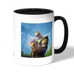 كوب قهوة بمقبض اسود بتصميم ثانوس فورتنايت